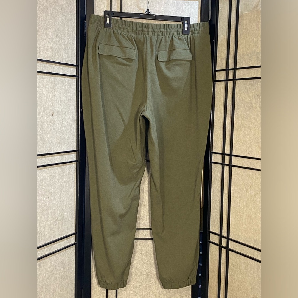 Nine West Women's Relaxed Fit Tie Elastic Waist Jogger Pants Size L olive green - Picture 2 of 9